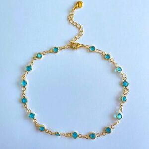 Elegant Gold and Blue anklet A1426